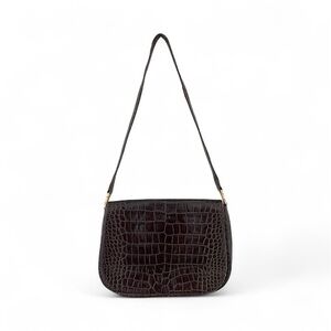 Vintage Anne Klein II Vintage Croc-Embossed Leather Shoulder Bag Handbag